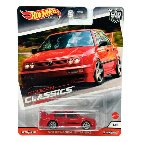 Voiture Miniature Hot Wheels 1/64 Volkswagen Jetta MK3 - Rouge, Série Modern Classics #4/5