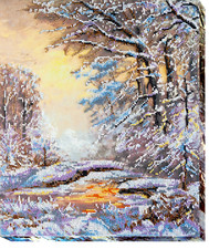 Bead Embroidery Kit "Crystal winter" size 11.8"x13.8" / 30.0x35.0 cm