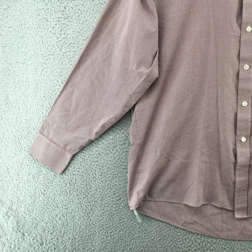 Camisa de Vestir Geoffrey Beene Abotonada Para Hombre Grande Borgoña Años 80 2 Capas Pinpoint Foto 3 de 4