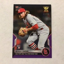 Brendan Donovan cardinals RC 11/25 made purple 2022 TOPPS NOW ROOKIE CUP TEAM