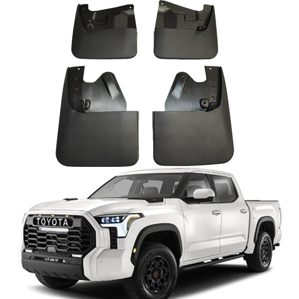 Mud flaps Mudguards Fenders Splash Guards Black Fits for Toyota Tundra 2022 2023-image