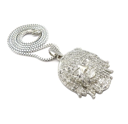 Silver Lil Pump Portrait Pendant & 24" Box, Rope, Cuban Chain Necklace - Bild 21 von 29