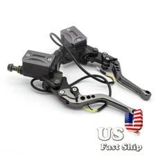 7/8'' 22mm Bars Brake Clutch Lever Master Cylinder Reservoir For 125-300cc Gray