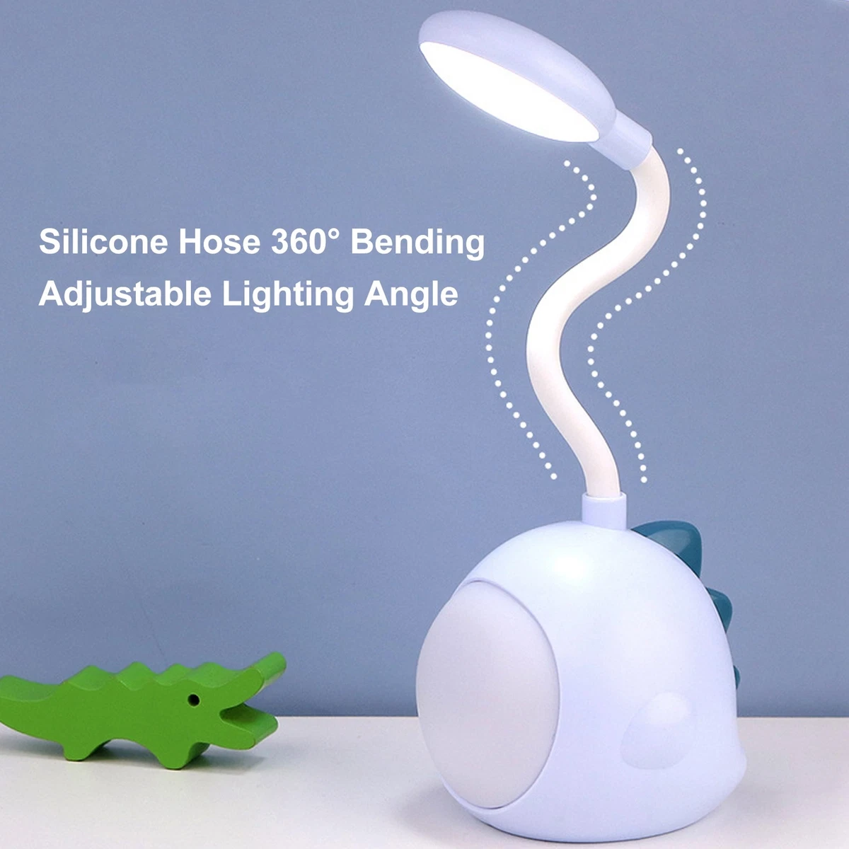 Blue Cartoon Led Desk Lamp Desk Lamp With USB Charging Port