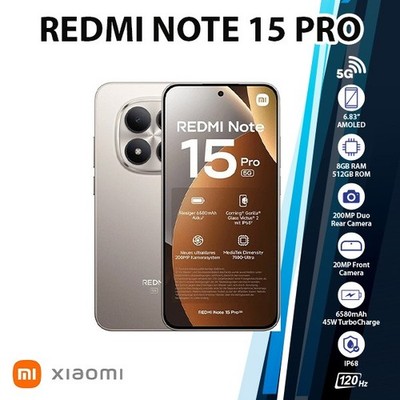 Xiaomi Redmi Note 15Pro Android Cell Phone(8GB+512GB/TITANIUM/Dual SIM/Unlocked)