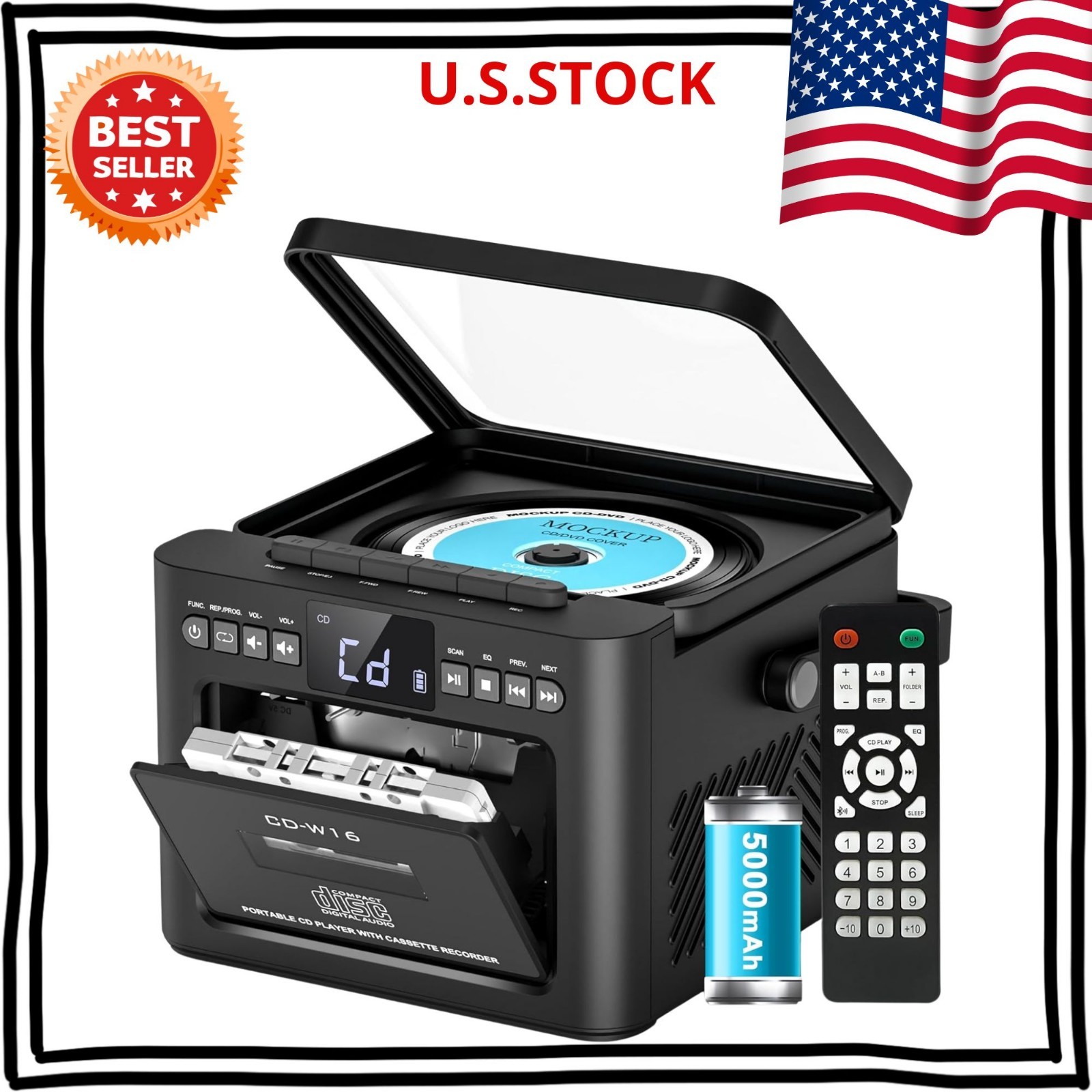 Combo, 5000mah Rechargable Cd Player Boombox