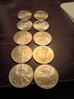Lot Of 10 Mixed 1 Oz .999 Silver Rounds Eagles And Pan American