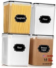Large Airtight Food Storage Containers 5.2L / 195oz, 4pcs Pantry 5.2 l Black
