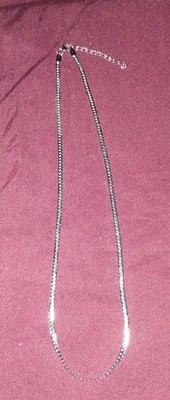 Stainless Steel Diamond Cut Curb Chain Necklace 20  inch