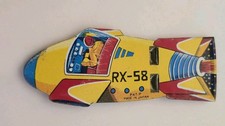 Vintage Japan Tin Litho Space Rocket RX-58 Whistle Astronaut Toy Made in Japan