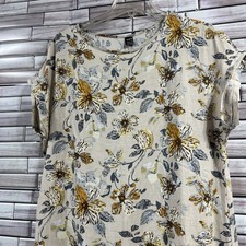 Shein womens L dress sunflowers summer cap sleeve maxi pullover long