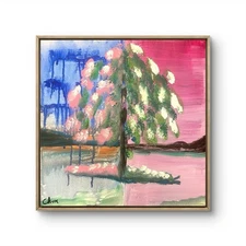 14 X 14 Abstract Expressionism Original Handmade Signed Colorful Painting