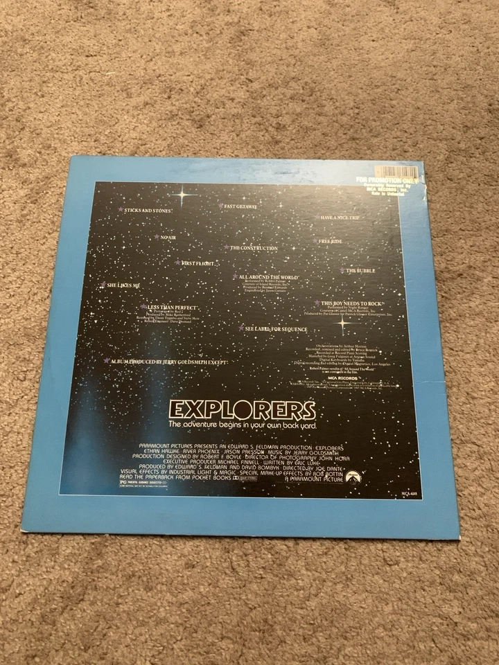 Explorers Motion Picture Soundtrack LP 1985 Jerry Goldsmith Scary Record Retro - Image 2 of 4