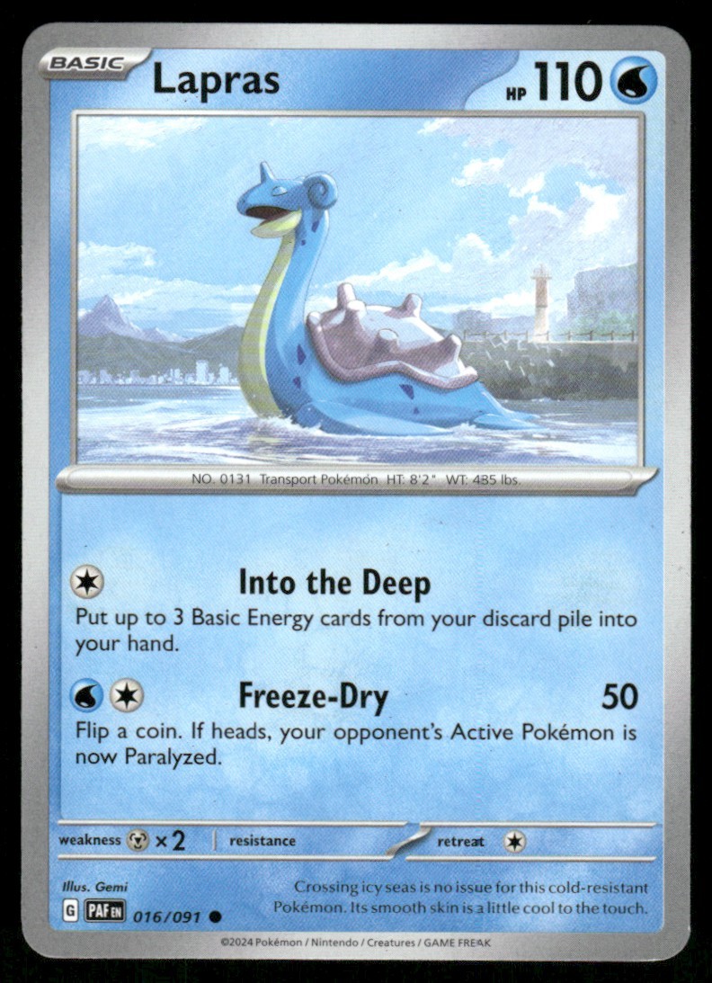 2024 Scarlet & Violet Series - Paldean Fates Lapras Common #16