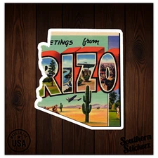 Vintage Arizona Map - Vinyl Decal Sticker - Car Window Laptop - ebn8850
