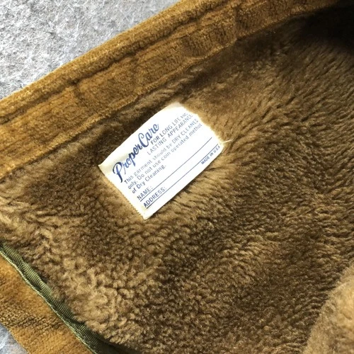 Vintage Cal Craft Coat Mens Large Brown Corduroy Faux Fur Lined Overcoat USA image 16