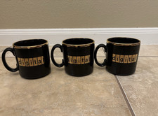 Vintage Digital Equipment Corporation (DEC) Black Gold Ceramic Coffee Mugs