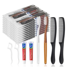 100pcs Disposable Toothbrushes with Toothpaste and Comb Floss Individually Wr...