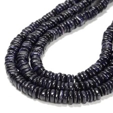 Blue Sandstone Center Drill Pebble Nugget Slice Size 3-5mm x 10-14mm 15.5'' Strd