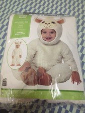 Lovable Llama Baby Costume; Size 6-12 Months; Jumpsuit/Hood/ Booties; NWT