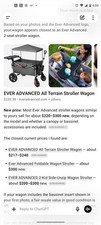 Ever Advanced Double Pull-Along Wagon Stroller, Folding Canopy, Gray