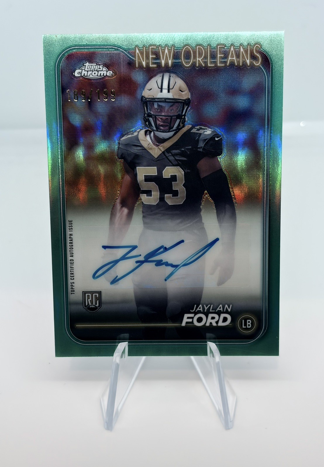 Jaylan Ford Topps Chrome Rookie Autographs Variations #RAJFO Aqua Refractor