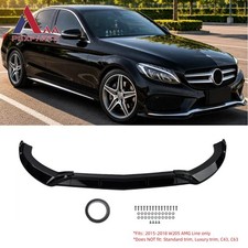 Gloss Black Front Bumper Lip Splitter For 2015-18 Mercedes C180 C200 C300 C400 Gloss Black Front Bumper Lip Splitter For 2015-18 Mercedes C180 C200 C300 C400
