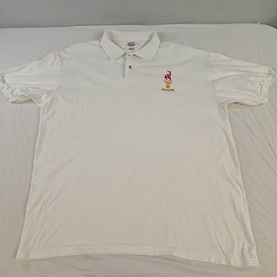 Vintage Atlanta 1996 USA Olympics Mens Polo Shirt Size XL Made In USA White