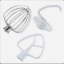 Orginal KitchenAid Zubehörset 3-teilig – Schneebesen, Rührer, Haken Aluminium
