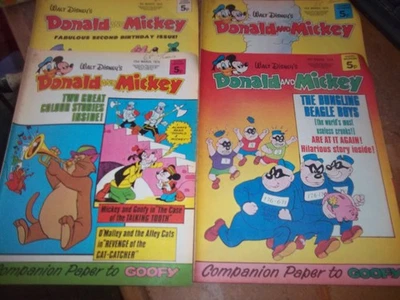 4 X Walt Disney's Mickey Mouse and Donald Duck Comic March 1974 weekly GC - Image 1 of 4