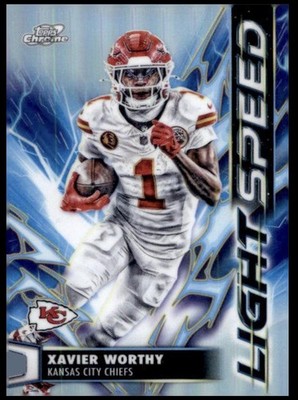 2025 Topps Chrome Cosmic #LS-28 Xavier Worthy Light Speed