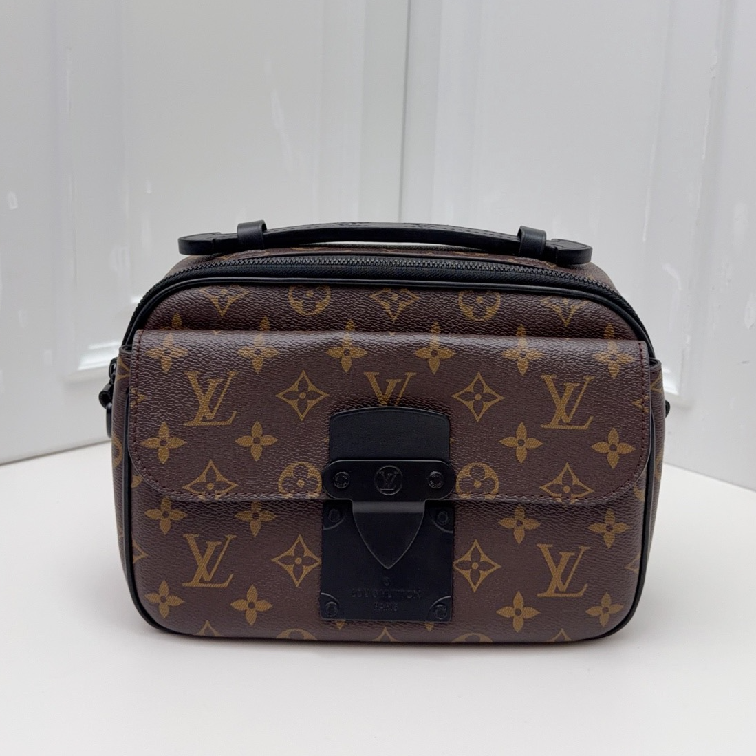 Louis Vuitton S Lock Messenger Shoulder Bag Crossbody Brown Black