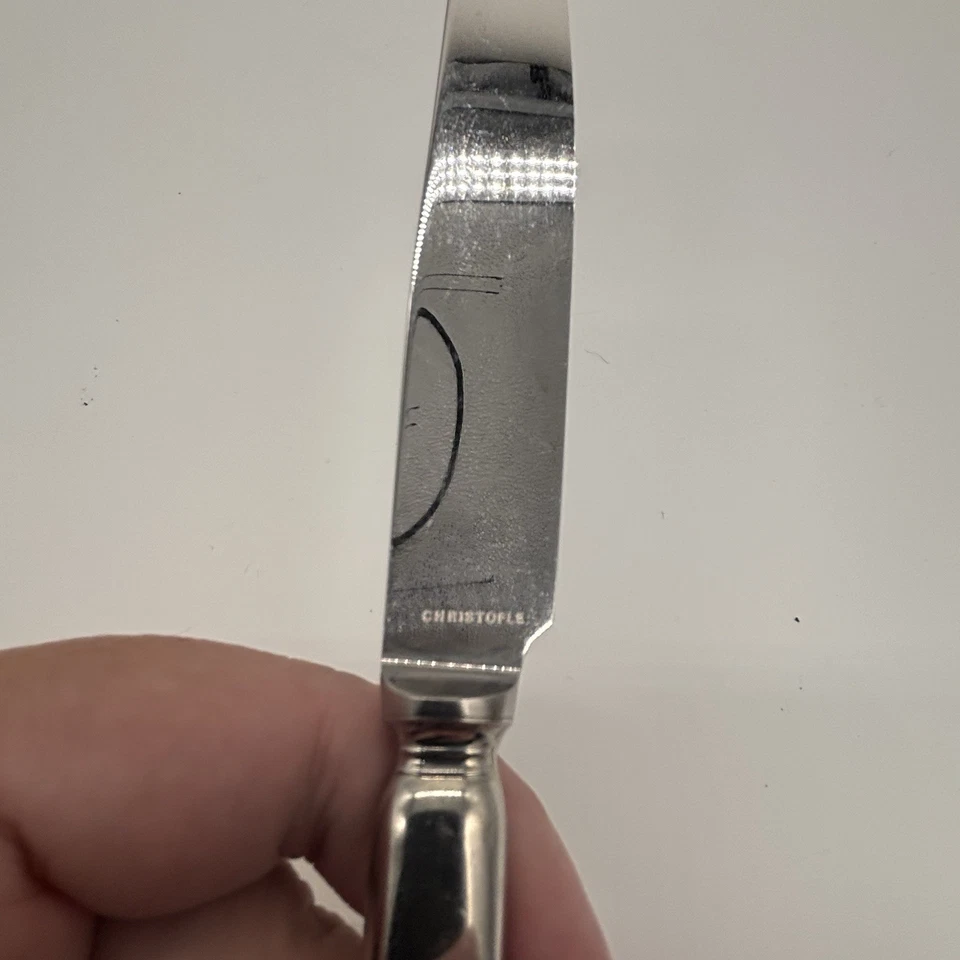 Cuchillos de cena Christofle Oasis 7 piezas plateados Francia cubiertos modernos Foto 4 de 4