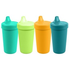Re-Play Spill-Proof Sippy Cups for Toddlers - Kids Reusable 10 Oz Set of 4, D...