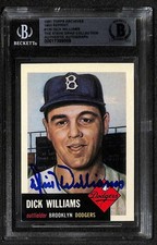 Dick Williams Signed 1991 Topps Archives 1953 Reprint Dodgers Card Beckett