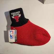 Ciabatte da basket NBA Chicago Bulls copertine per adulti calze taglia unica nuove con etichette 