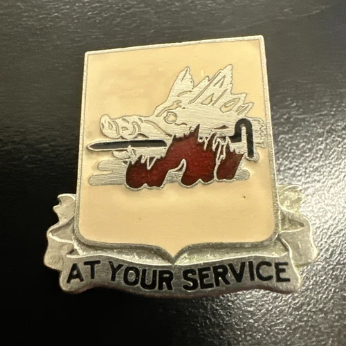 WW2 US Army Military 255th Quartermaster Battalion DUI DI Pin STERLING Pinback