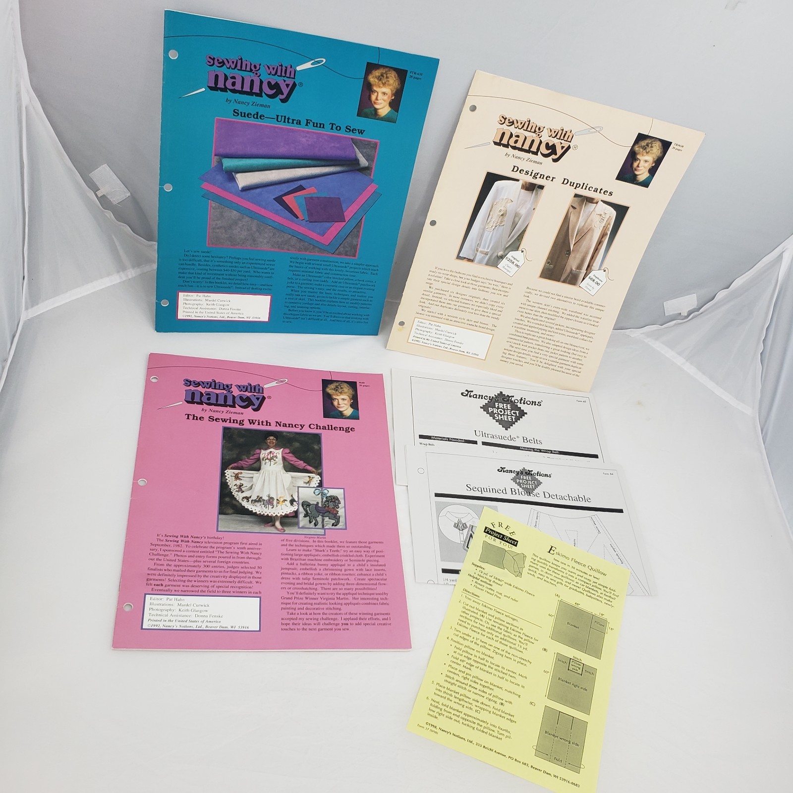 11 Sewing with Nancy Booklets Lot Binder Inserts Patchwork Jackets Serger Zigzag