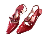 Vintage 1960s Jacqueline - Red Patton Leather heals Shoes Size 8 N narrow fit