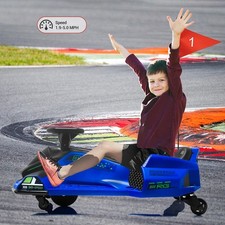 12V Kids Ride On Drift Car Electric Drifting Go-Kart LED Light High/Low Speed