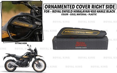 Für Royal Enfield New ''Himalayan 450 Gold Ornamented Cover Right Side''