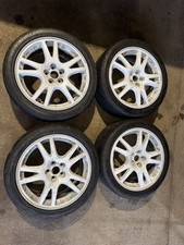 17” Subaru Impreza Wrx Sti White Alloy Wheels & Track Day Tyres 5x100