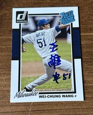 2015 Donruss Wei Chung Wang Autographed Card Brewers
