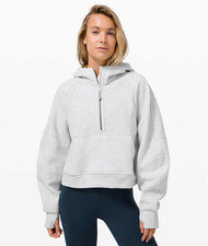 Lululemon Scuba Oversized 1/2 Zip Hoodie Heathered Core Ultra Light Grey M/L