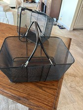 Farmers Market Baskets, coated Black Metal Wi...