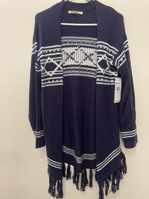 Roxy Women Falses Echoes Cardigan Jacket Pullover Hoodie Winter Knit New M VTG