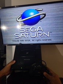 SEGA Saturn Black Console 1995 with Controller, Cables, Composite RCA