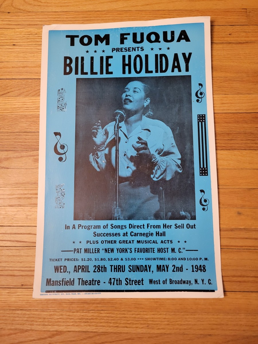 Billie Holiday 1948 Concert Poster NYC Mansfield Theatre Jazz