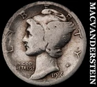 1916-S Mercury Dime- Silver- Scarce Better Date No Reserve #J1440