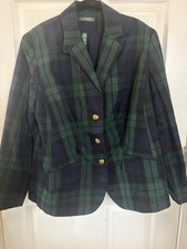 St. John Women s Plus 14W Green/Blue Plaid Bu...
